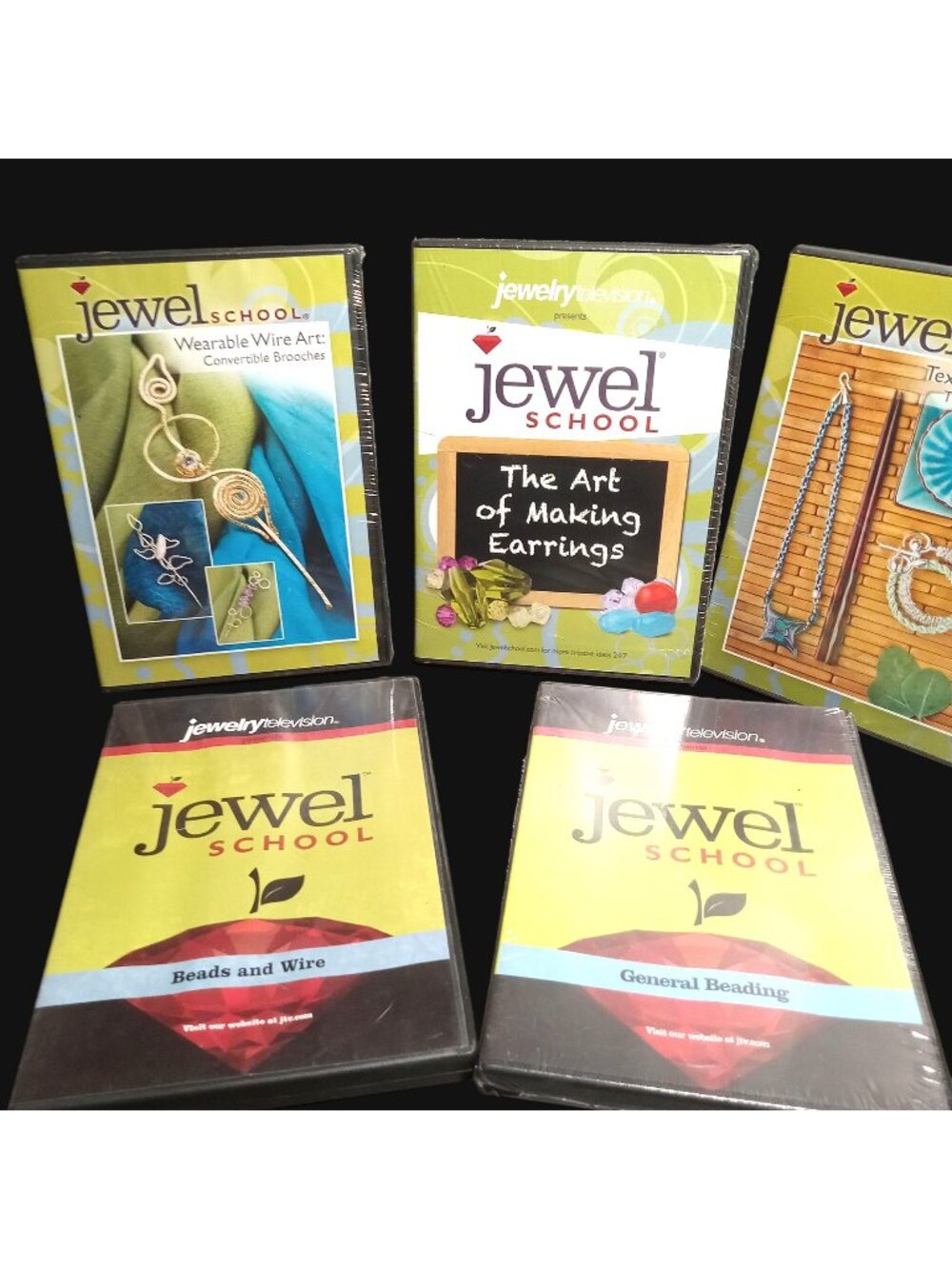Jewel School Jewelry DVD Lot 5 Wearable Wire Art Beads Beading Earrings Textiles